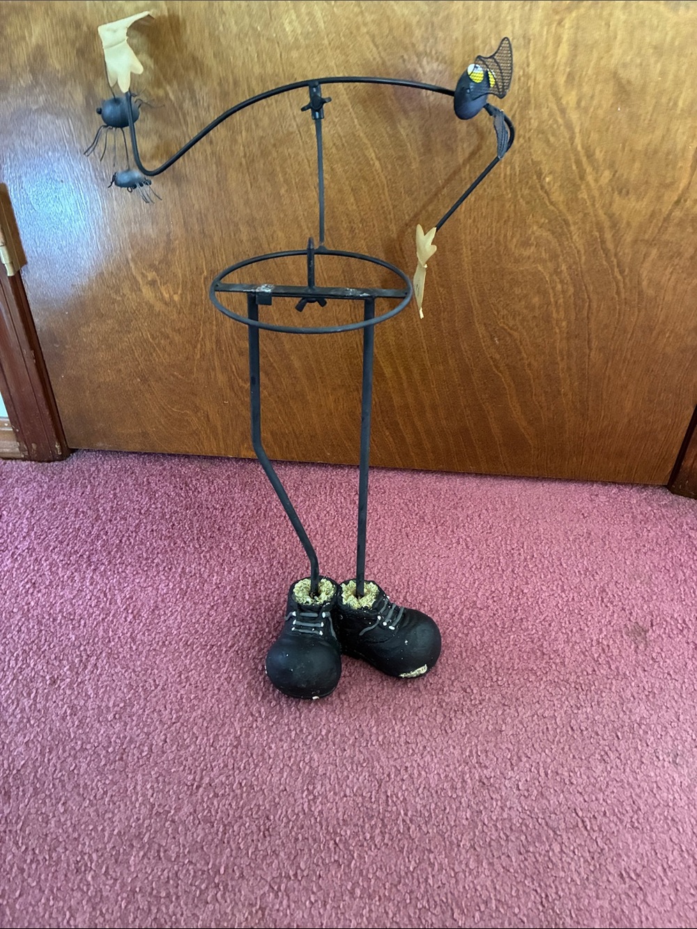 Halloween Black Whimsical Shoe Candle Holder/Candy Bowl Stand